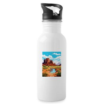 Mont Sinaï Texas Vintage voyage affiche Souvenir - Gourde avec paille intégrée - blanc - Droite