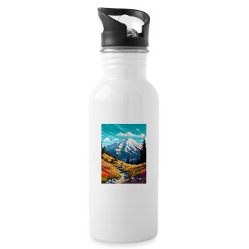 Mont Baldy Texas Vintage voyage affiche Souvenir - Gourde avec paille intégrée - blanc - Droite