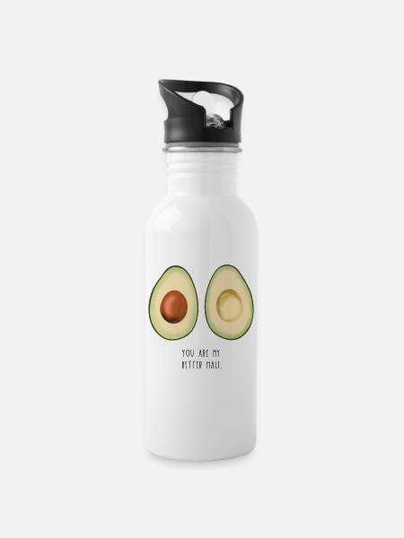 L’amour de l’avocat - Gourde avec paille intégrée - blanc