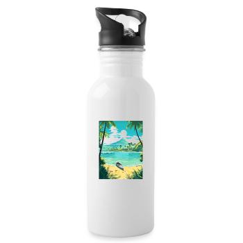 Kailua Hawaii Vintage voyage affiche WPA Souvenir - Gourde avec paille intégrée - blanc - Droite