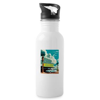 Goodyear Arizona Vintage Travel Poster Souvenir - Water bottle with straw - white - Right