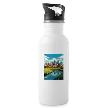 Denver Colorado Vintage voyage affiche WPA Souvenir - Gourde avec paille intégrée - blanc - Droite