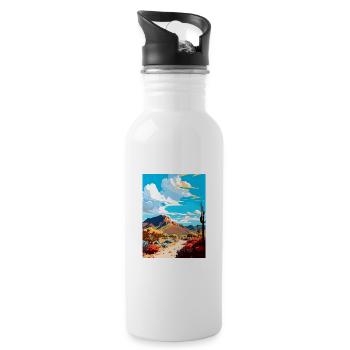 Oro Valley Arizona Vintage Travel Poster Souvenir - Water bottle with straw - white - Right