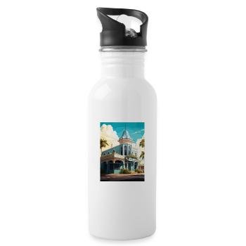 Vero Beach Florida Vintage Reiseposter Souvenir - Trinkflasche mit integriertem Trinkhalm - Weiß - Rechts