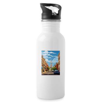 Annapolis Maryland Vintage Reiseposter Souvenir - Trinkflasche mit integriertem Trinkhalm - Weiß - Rechts