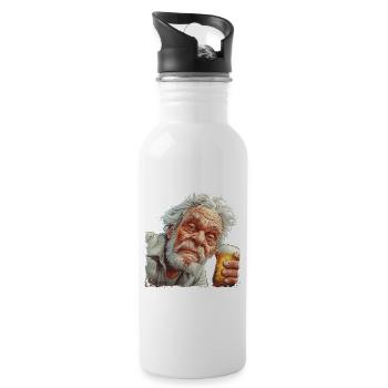 Beer Drinker Outfit Father's Day Men's Night - Water bottle with straw - white - Right