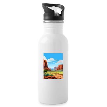 Purnululu Nationalpark Australien Reiseposter - Trinkflasche mit integriertem Trinkhalm - Weiß - Rechts