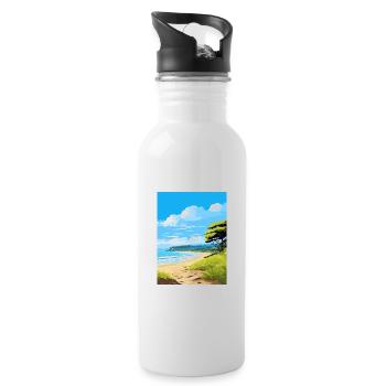 Rakiura Nationalpark Neuseeland Reiseposter - Trinkflasche mit integriertem Trinkhalm - Weiß - Rechts