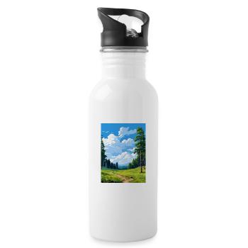 Kaitoke Regional Park Neuseeland Reiseposter - Trinkflasche mit integriertem Trinkhalm - Weiß - Rechts