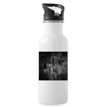 Partnachklamm Garmisch-Partenkirchen Bayern Poster - Trinkflasche mit integriertem Trinkhalm - Weiß - Rechts
