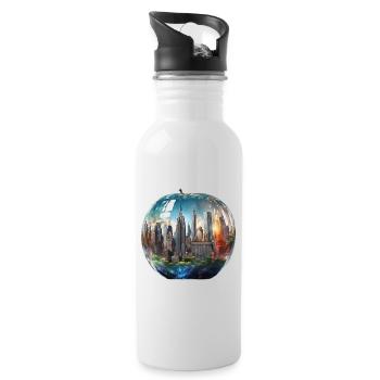 The Big A - Water bottle with straw - white - Right