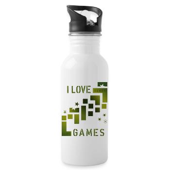 Love Games - Water bottle with straw - white - Right