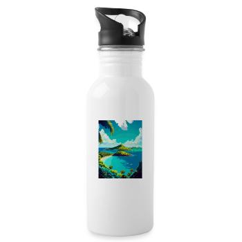 Saint Vincent And The Grenadines Caribbean Travel - Water bottle with straw - white - Right