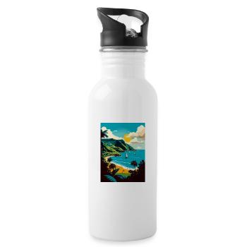 Saint Vincent And The Grenadines Caribbean Travel - Water bottle with straw - white - Right