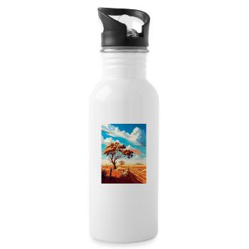 Outback Au Australie Vintage voyage affiche WPA Art - Gourde avec paille intégrée - blanc - Droite