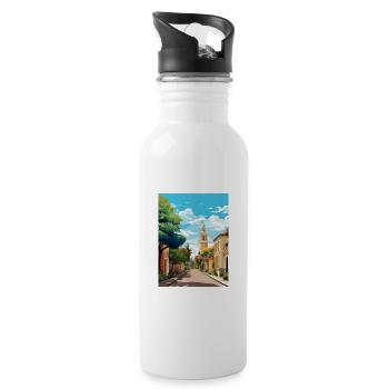 Santa Rosa Argentina Vintage Travel Poster WPA Art - Water bottle with straw - white - Right
