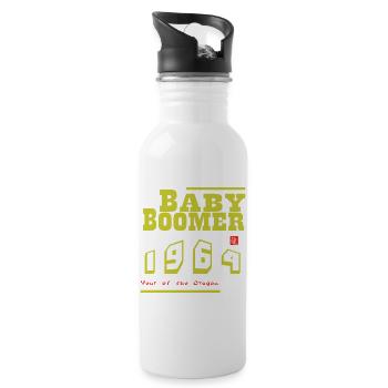 Baby Boomer 1964 - Trinkflasche mit integriertem Trinkhalm - Weiß - Rechts