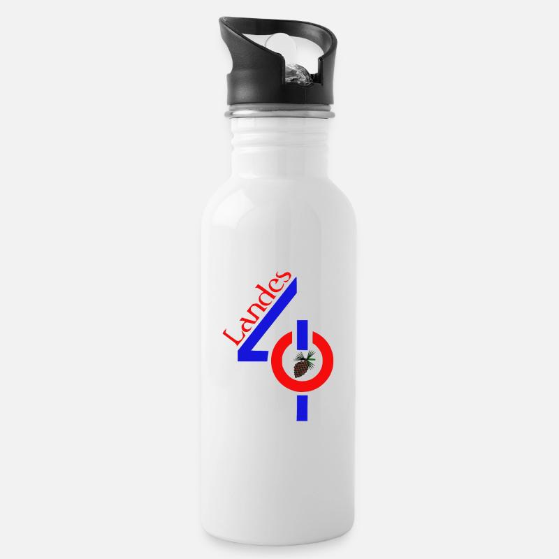 Landes - Trinkflasche mit integriertem Trinkhalm - Weiß