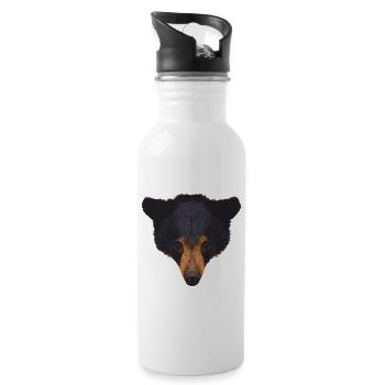 tolle Foto motive, Schwarzbär Baby - Trinkflasche mit integriertem Trinkhalm - Weiß - Rechts