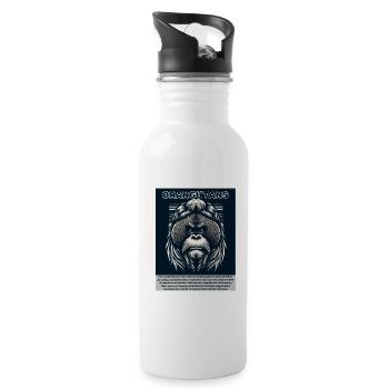 Orang-utans - Trinkflasche mit integriertem Trinkhalm - Weiß - Rechts