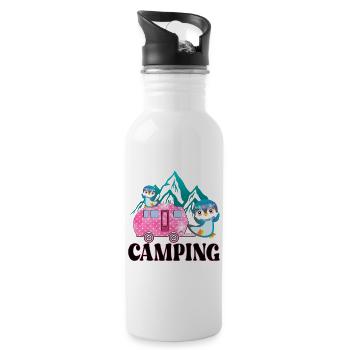 CAMPING CAMPINGSPLATZ PINGUINE - Gourde avec paille intégrée - blanc - Droite