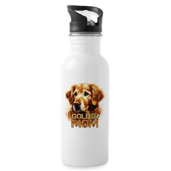 Golden Retriever Golden Mom Dog Gift - Water bottle with straw - white - Right