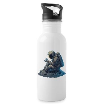 An astronaut observes the Earth - Water bottle with straw - white - Right