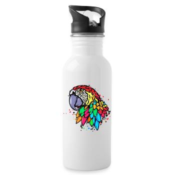 Bird, Parrot, Zoo, Animal, Animal Lover, Pet - Water bottle with straw - white - Right