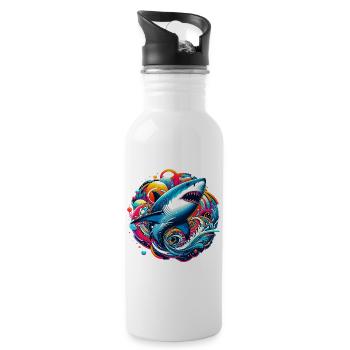Hai - Trinkflasche mit integriertem Trinkhalm - Weiß - Rechts
