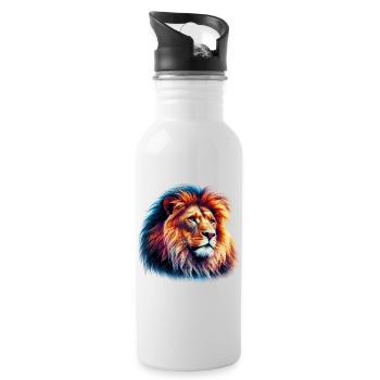 Lion - Water bottle with straw - white - Right