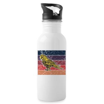 Haustier Tropisch Urwald Vogel Tier Papagei Zoo - Trinkflasche mit integriertem Trinkhalm - Weiß - Rechts