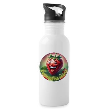 I'm bringing back my strawberry - Water bottle with straw - white - Right