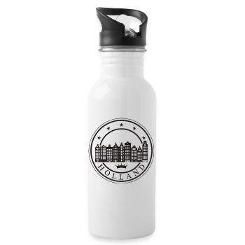 The city skyline of Amsterdam - Water bottle with straw - white - Right