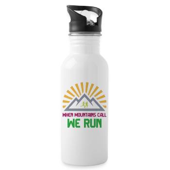 Trailrunner - Wenn die Berge rufen - wir laufen - Trinkflasche mit integriertem Trinkhalm - Weiß - Rechts