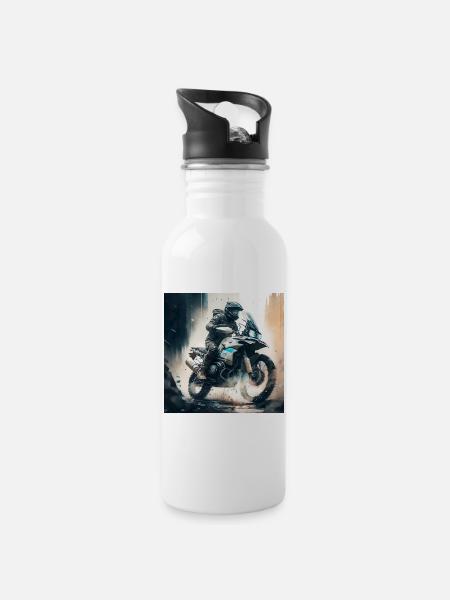 Enduro Tour 2 - Water bottle with straw - white