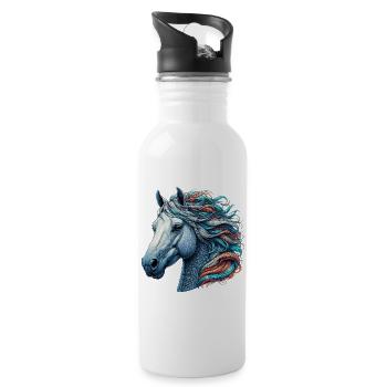 Horse - Water bottle with straw - white - Right
