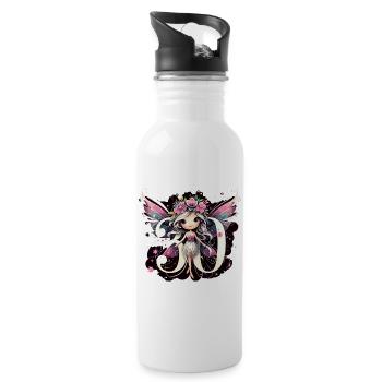 30 Jahre Fee Elfe süß blond Geburtstag Geschenk - Trinkflasche mit integriertem Trinkhalm - Weiß - Rechts