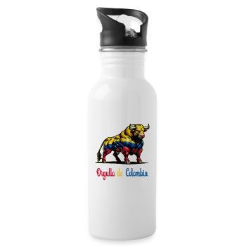 This is the pride of Colombia's flag - Water bottle with straw - white - Right