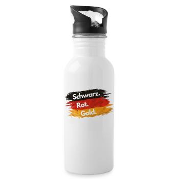 Black - Red - Gold - Germany - Water bottle with straw - white - Right