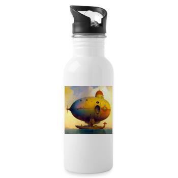 Schiff 02 - Trinkflasche mit integriertem Trinkhalm - Weiß - Rechts
