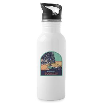 Heaven on Earth: Boracay, Philippines - Water bottle with straw - white - Right