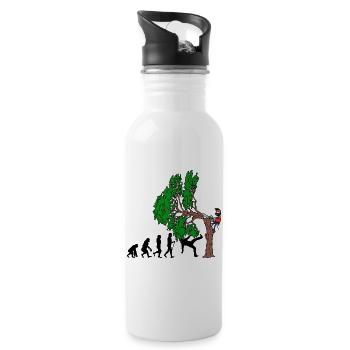 Tree Evolution Wood Lumberjack Lumberjack Forest - Water bottle with straw - white - Right