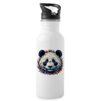 Panda - Trinkflasche mit integriertem Trinkhalm - Weiß - Rechts