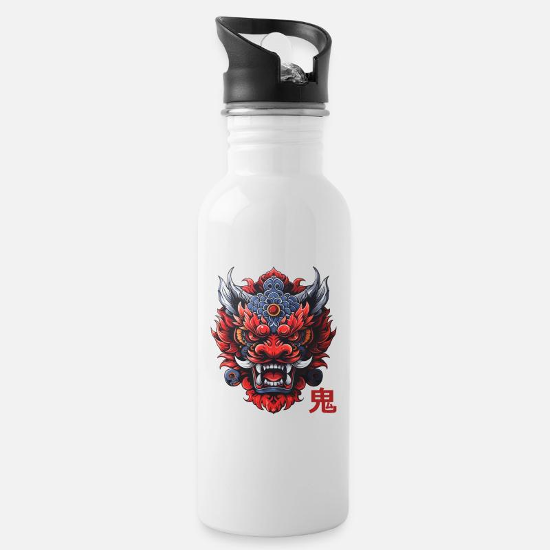Oni, démon Japonais - Gourde avec paille intégrée - blanc
