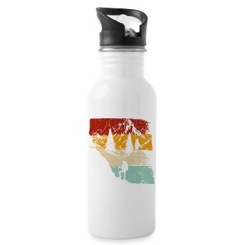 Sunset Forest Trek Retro - Water bottle with straw - white - Right