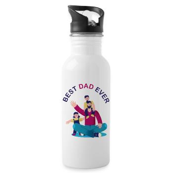 Der beste Papst, der je gelebt hat - Trinkflasche mit integriertem Trinkhalm - Weiß - Rechts