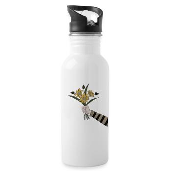 Bouquet de fleurs pour vous - salutation florale de la nature - Gourde avec paille intégrée - blanc - Droite