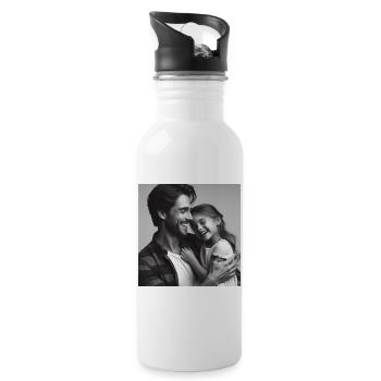 Vater-Tochter-Liebe - Trinkflasche mit integriertem Trinkhalm - Weiß - Rechts