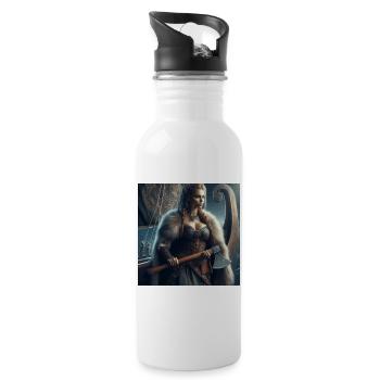 Viking Warrior - Water bottle with straw - white - Right