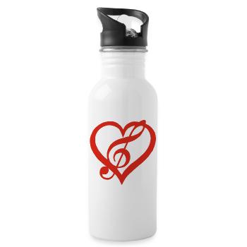 Music in the Heart (Red) - Water bottle with straw - white - Right